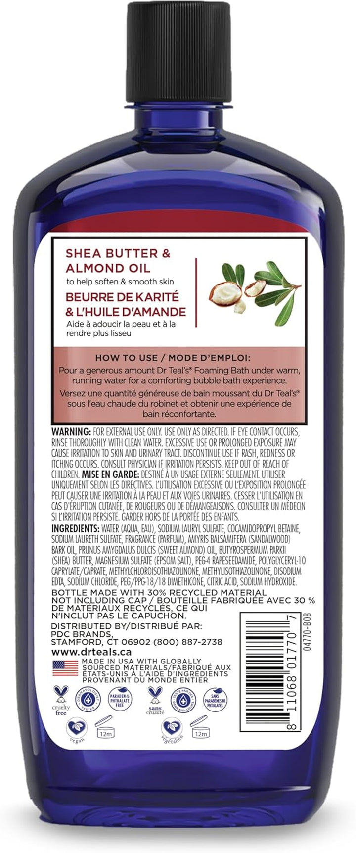 Foaming Bath with Pure Epsom Salt Shea Butter & Almond Oil with Essential Oils 1L