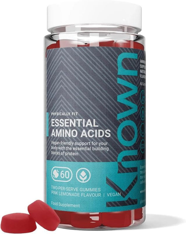 Essential Amino Acids Gummies – Pink Lemonade Flavour – Vegan Gummy Supplement with 200Mg Amino Acids – Muscle Health & Recovery – 1 Month Supply – for Men & Women