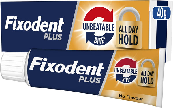 plus Unbeatable Bite Denture Adhesive, Flavour Free 40G