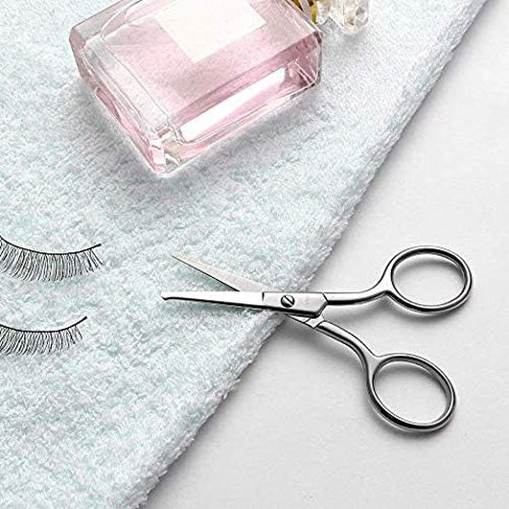 Premium Manicure Rounded Tip Scissors Multi-Purpose Stainless Steel Cuticle Pedicure Beauty Grooming Kit for Nail, Eyebrow, Eyelash, Dry Skin, Nasal/Nose Hair 9Cm
