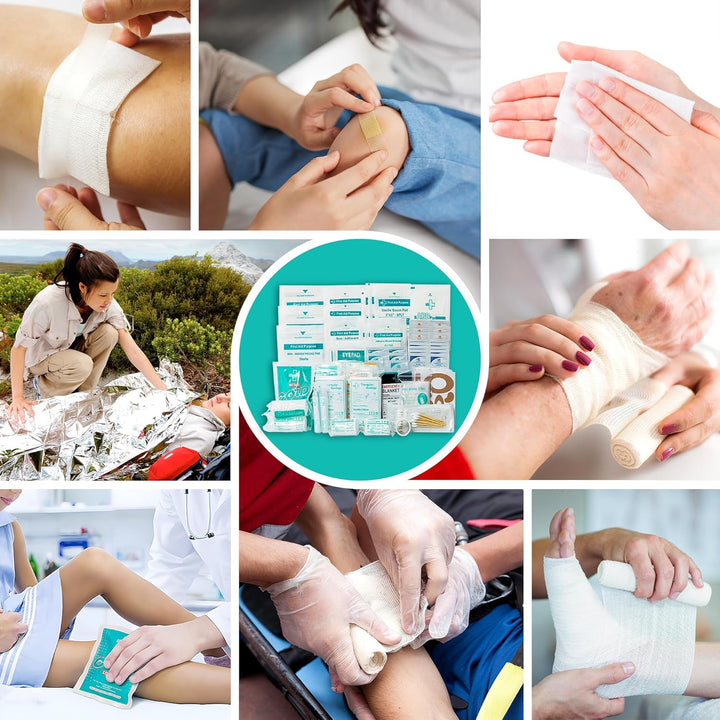 160 Piece First Aid Kit Bag Refill Kit - Includes Instant Cold Pack, Bandages, Emergency Blanket, Moleskin Pad, Gauze - Extra Replacement Medical Supplies for First Aid