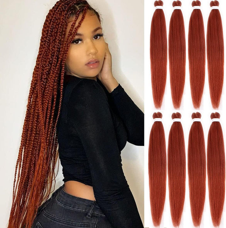 3 Packs Pre Stretched Braiding Hair Extension Yaki Texture EZ Braids Hair for Coi Leray Braids Black Braiding Crochet Hair Extensions /30 Inch 1B#