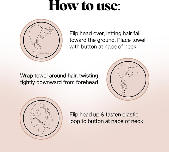 Microfibre Hair Towel Wrap - Quick Dry Curly Hair Wraps for Women | Microfiber Towel for Hair | Hair Drying Towel Wrap | Hair Towels for Women | Hair Turban for Wet Hair - Micro Dot