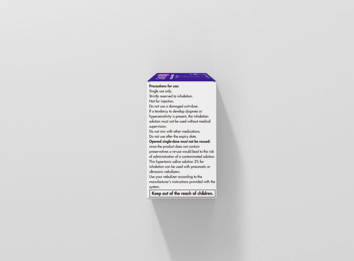 3% Hypertonic Saline Solution Vials for Inhalation Pack of 30 Single-Dose of 5Ml - Clears Airways, Reduces Mucous, Clears Congestion, Inhalation Solution