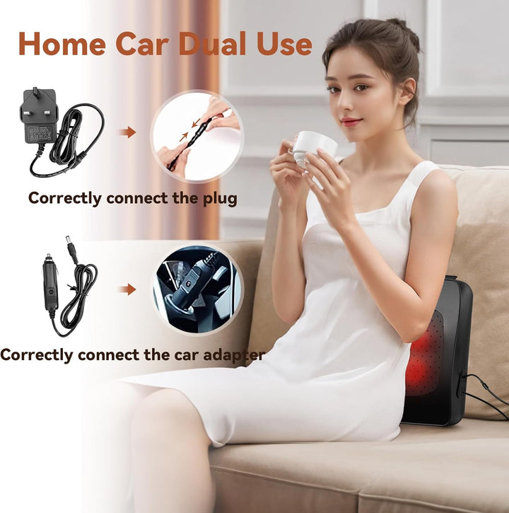 Back Massager,  Neck and Back Massager with Heat, Deep Tissue 3D Kneading Shiatsu Massage Pillow for Body, Shoulder, Foot and Leg, Gift for Women and Men - Remote Control