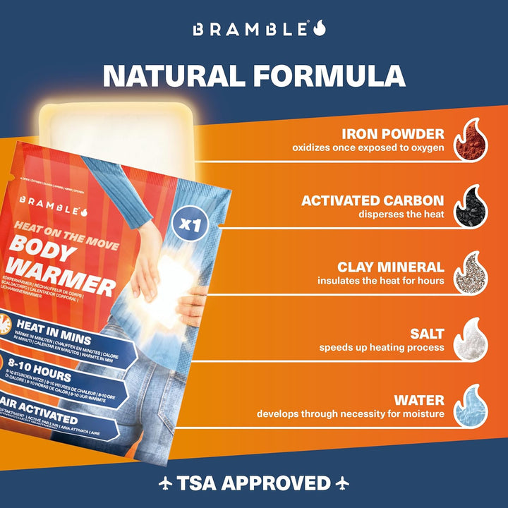 - Adhesive Body Warmers (40 Pack) - Ultra-Thin Stick-On Patches for Targeted Warmth - Air-Activated & Odour-Free - up to 10 Hours of Heat