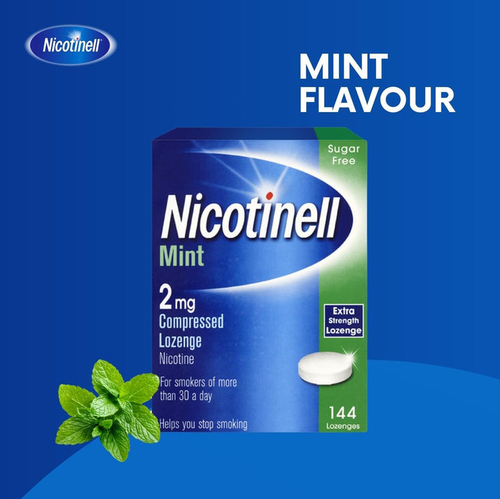 Mint Lozenge 2Mg (144 Lozenges), Stop Smoking Aid, Sugar Free Nicotine Lozenges, Fresh Mint Flavour, 2Mg Extra Strength for Heavy Smokers, Quit Smoking Aid