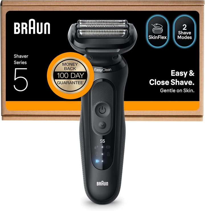 Series 5 Electric Shaver, up to 50 Min, Cordless, Wet & Dry Razor for Men, 100 Percent Waterproof, 52-N1000SI, Black