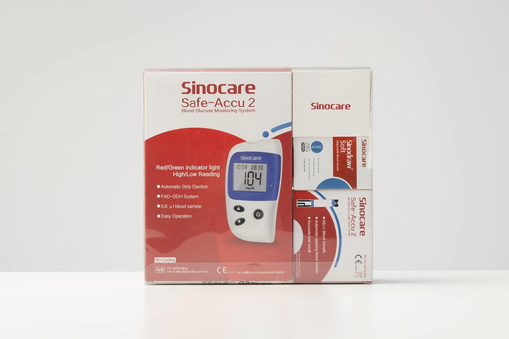 Blood Glucose Meter/Blood Sugar Monitor Safe-Accu2 /Blood Sugar Test Kit with Test Strips X 50 & Case for UK Diabetics -In Mmol/L