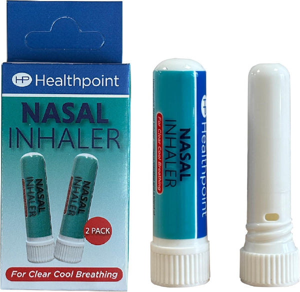 Nasal Inhaler, Pack of 2, for Relief from Blocked Sinuses, Catarrh, Colds and Flu, Helps Stuffy and Blocked Nose, Peppermint and Eucalyptus Oil for Clear Cool Breathing, Easy to Use