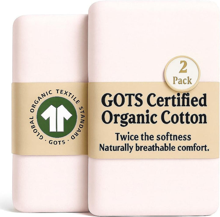 Organic Snuzpod 4 Compatible Crib Sheets - Thickest & Softest 2000GSM GOTS 100% Organic Cotton – Set of 2 Snuzpod Fitted Sheets – Snuzpod 4 Fitted Sheet 40 X 75.5 – Premium Snuzpod Mattress Bedding