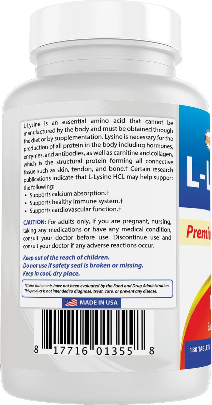 L-Lysine 1000 Mg 180 Tablets