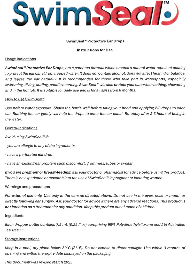 All Natural Swimmer'S Ear Drops for Daily Use Rather than Alcohol Drops or Earplugs. the Solution for Your Ears for All Water Exposure for All Ages.