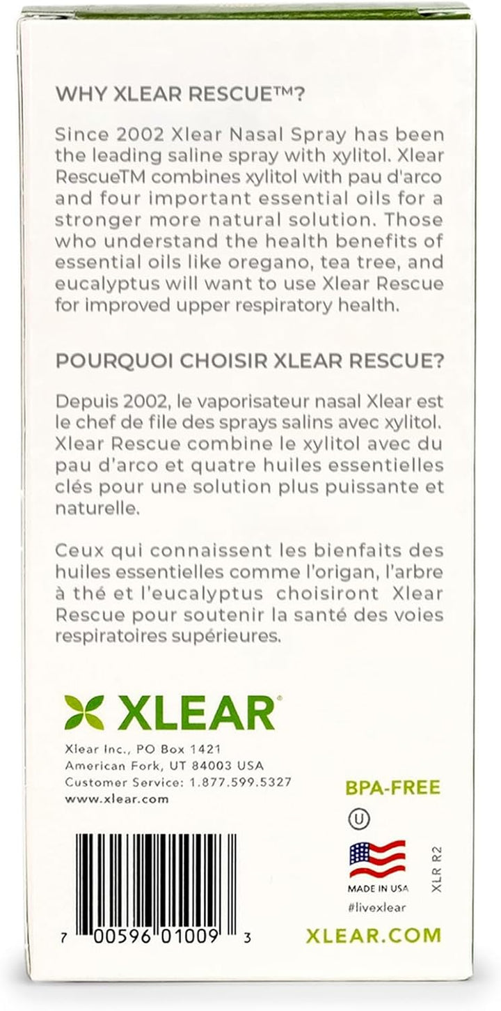 Rescue Natural Nasal Spray with Xylitol, Oregano and Tea Tree (Pack of 1)