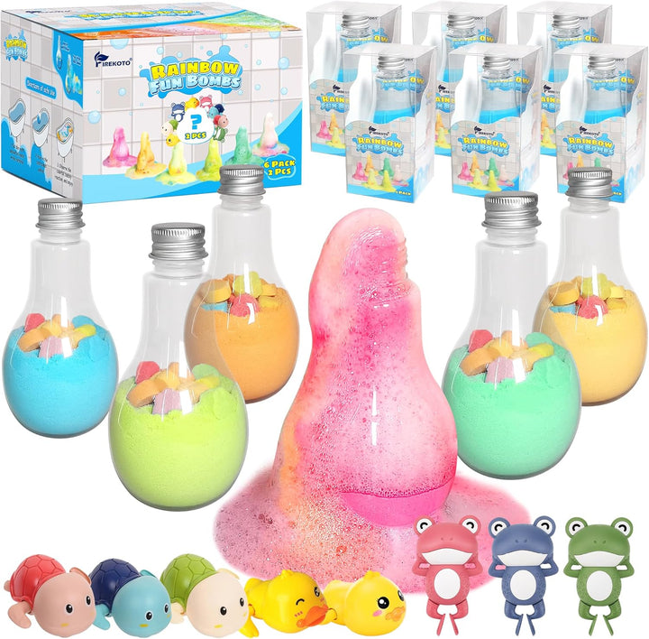 ®Kids Bath Bombs Kit - 6Pcs Bubble Bottles & 2Pcs Surprise Box Toy,Interactive Science Toys for Kids,Fun Bubble Bath Gift丨Idea Birthday Gifts for Girls Boys-8-Pack