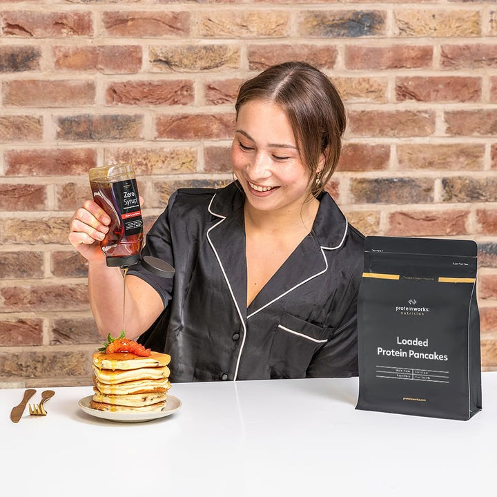 Protein Works - Loaded Protein Pancake Mix | Premium Pancake Mix | High Protein Pancakes | High Protein Breakfast | Low Sugar Snack | 16 Servings | Banana Choc Chip | 1Kg