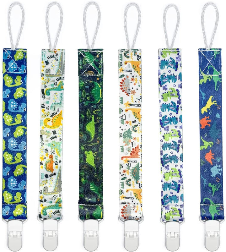 6 Pack , Universal Teether Pacifier Clips Holder Soother Chains Toy Strap for Boys and Girls