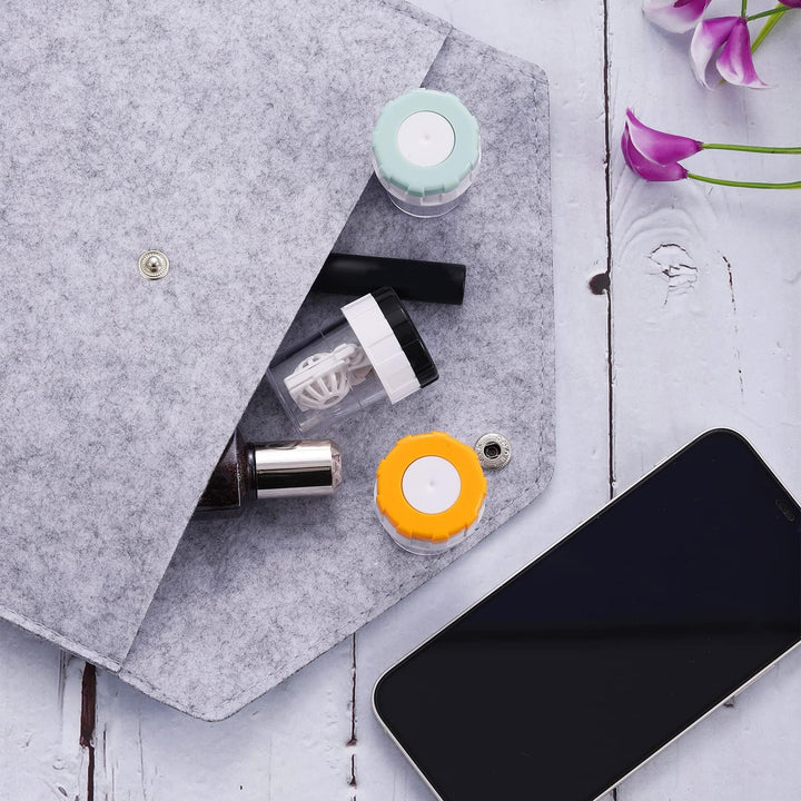 5 Pcs Contact Lens Barrel Cases, Contact Lens Cleaner Contact Washer Manual Rotation Contact Lens Cleaning Container for Eyes Care