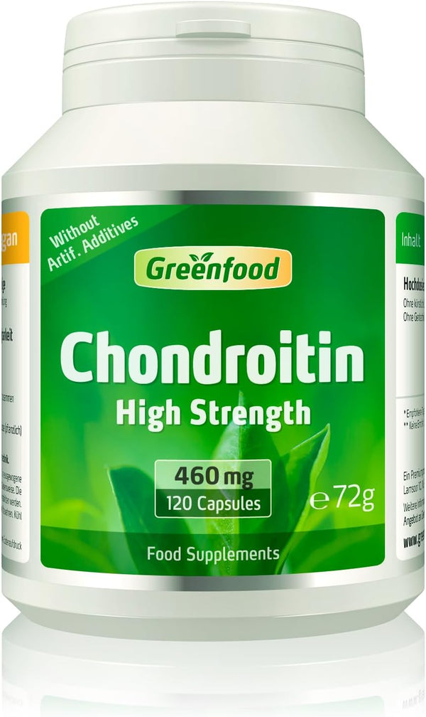 Chondroitin, 460 Mg, High Dose, 120 Capsules - High Bioavailability. without Artificial Additives, without Genetic Engineering.