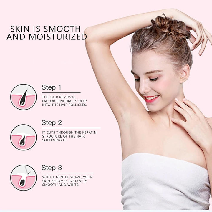 No Shave Hair Removal Cream, Suitable for Sensitive Skin, Fast and Gentle, Moisturizes and Nurtures Skin, Leaving It Soft and Protected after Hair Removal,1Pcs