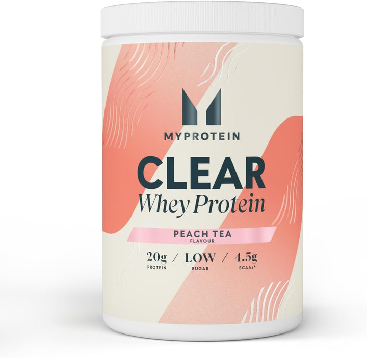 Clear Whey Protein Isolate Powder - Peach Tea - 488G - 20 Servings - Cool and Refreshing Whey Protein Shake Alternative - 20G Protein and 4G BCAA per Serving