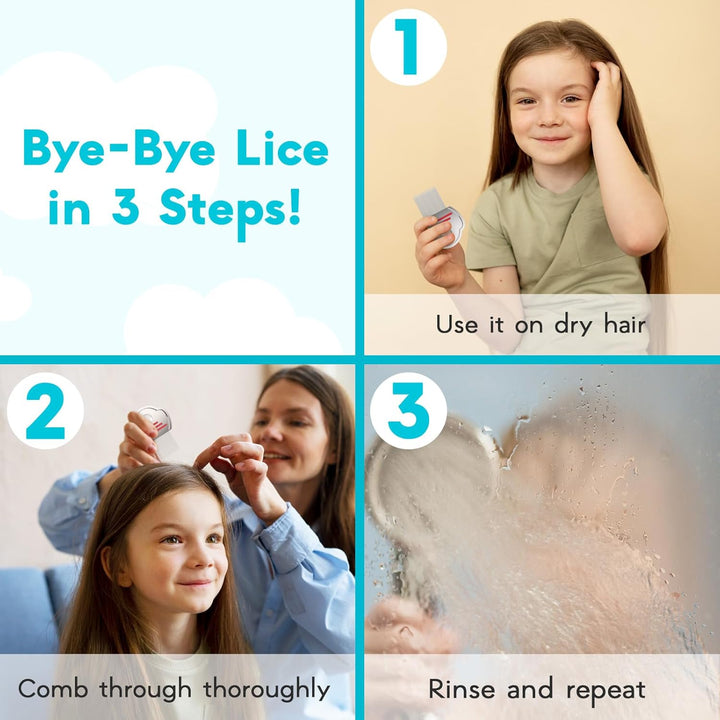 Lice Comb - Stainless Steel Lice Comb for Kids - Effective Nit Comb - Lice Combs for Thick Hair - Durable and Easy to Clean