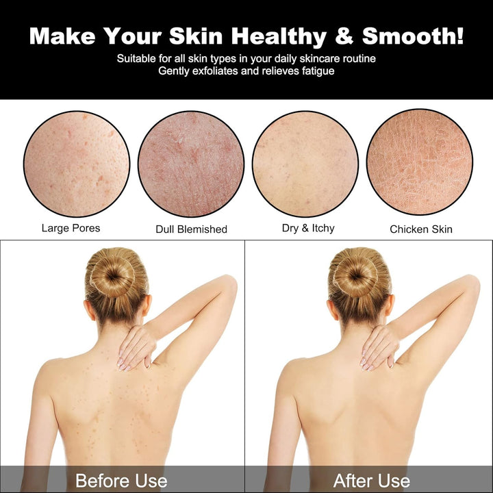 Exfoliating Gloves, 3 Pack Body Scrub Glove Bath SPA Exfoliating Mitts, Dual-Sided Deep Clean Exfoliation Scrubbing Mitt, Dead Skin Remover Glove Deep Body Scrubber（White+Pink+Black）