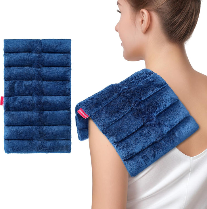 XXL Microwavable Wheat Bag with Larger Coverage 30X60Cm, 3.6Lb Weighted Microwave Heat Pad for Back, Abdomen, Neck, Shoulder, Moist Heat Therapy for Muscle Soreness, Joint Pain, Period Cramp