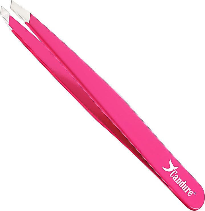 Tweezers for Eyebrows - Professional Stainless Steel Slanted and Pointed Tip Hair Tweezers Set for Ingrown Hair, Blackhead Removal, Eyelash Extension, Eyebrows Plucking Beauty Tool for Women