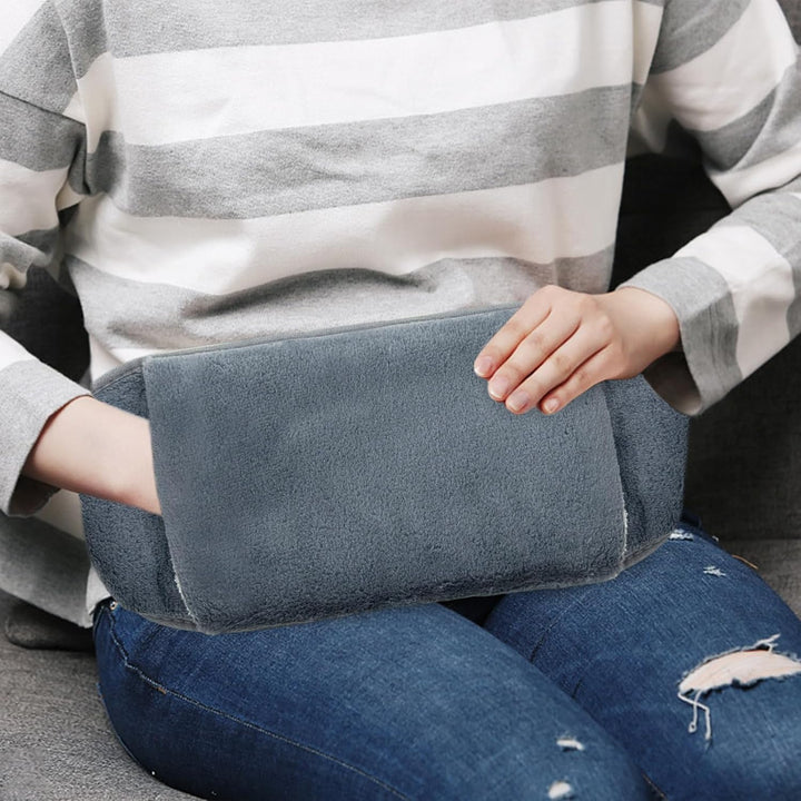 Hot Water Bottle with Soft Plush Wrap around Wearable Warm Water Bag for Period, Hand Feet, Back, Legs, Waist Pain Relief