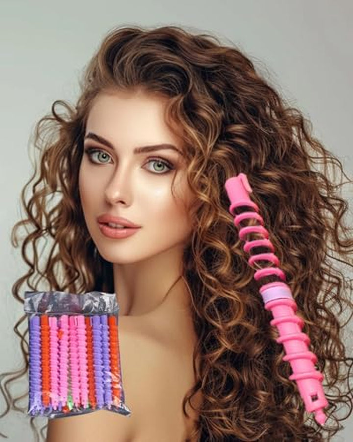 20-Pack Hair Curlers Spiral Perm Rods for Long and Short Hair, 15Cm Spiral Curly Heatless Hair Ties for Women, DIY Hair Styling Rollers for Natural Curls and Waves