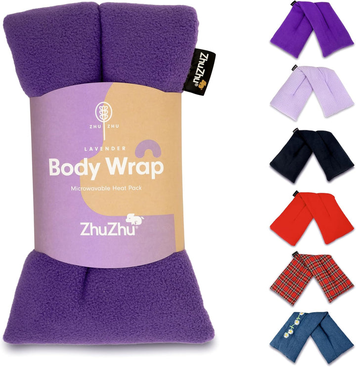 Lavender Body Wrap - Microwavable Wheat Bag - Microwave Heat Pad Soothing Hot Pack - Lilac Fleece