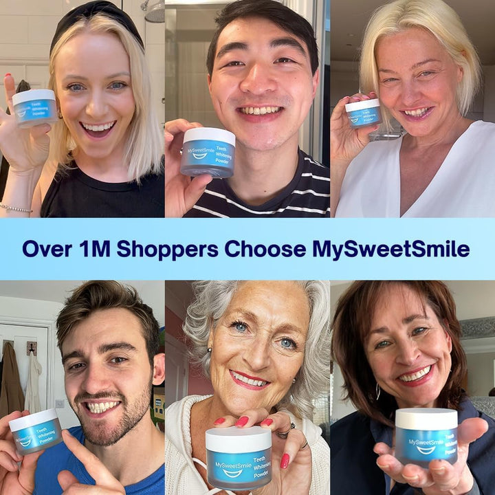 Dentist-Approved Teeth Whitening Powder - Indybest Award-Winner - Enamel-Safe & Sensitivity-Free - Cool Mint Flavour - Removes Years of Stains - 6 Month Teeth Whitener Supply