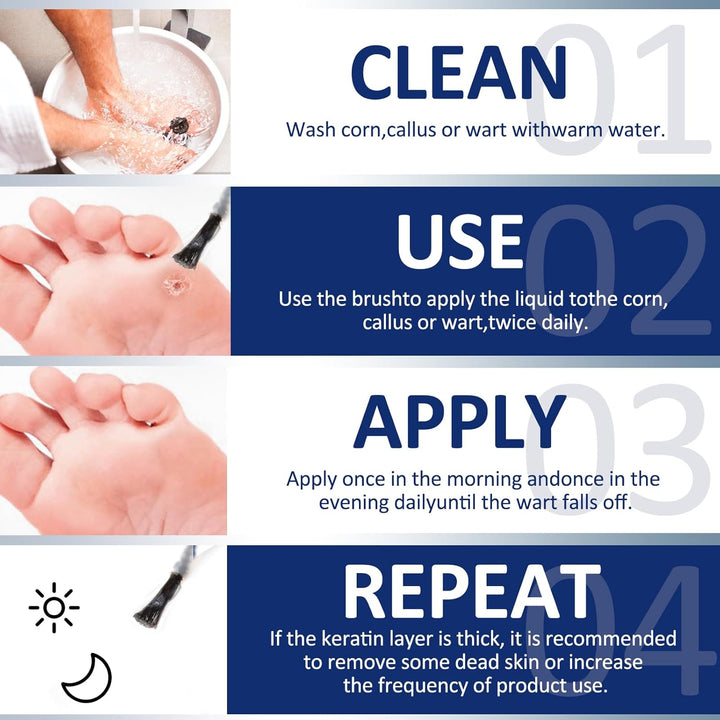 Liquid for Corn Removers, Corn Removers for Feet Extra Strength, Fast Acting Foot Corn Remover, Foot Corn Pain Relief, 15ML Liquid with 15PCS Cushions 10PCS Swabs