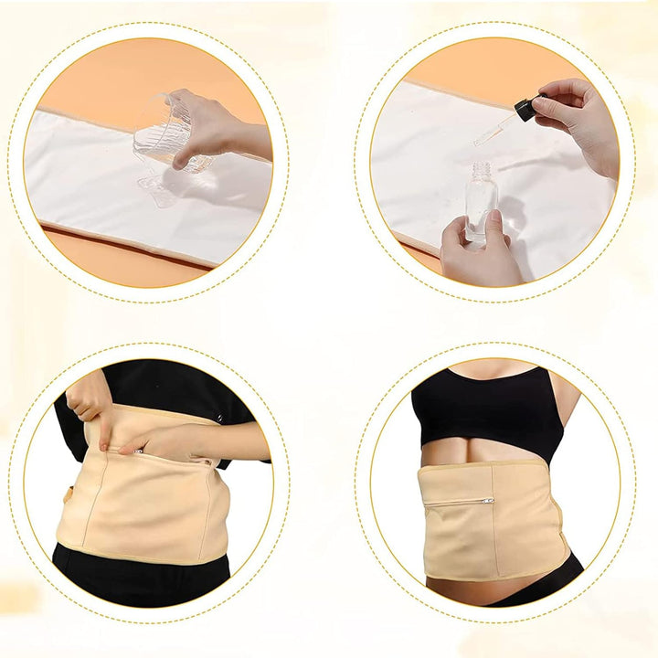 Castor Oil Packs,New Upgrade Wrap Abdomen and Neck, Reusable Organic Castor Kit for Liver, Aid Sleep, Auxiliary Liver and Abdominal Muscles to Improve Circulation Digestion