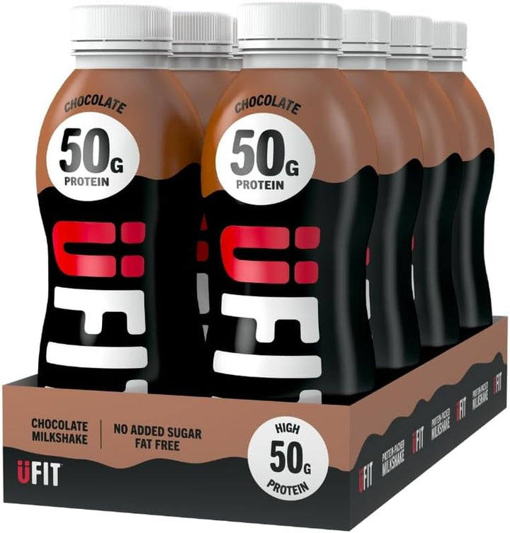 High 50G Protein Shake - White Chocolate Flavour - No Added Sugar - Low in Fat - Ready to Drink - Pack of 8 X 500Ml (Packaging May Vary)