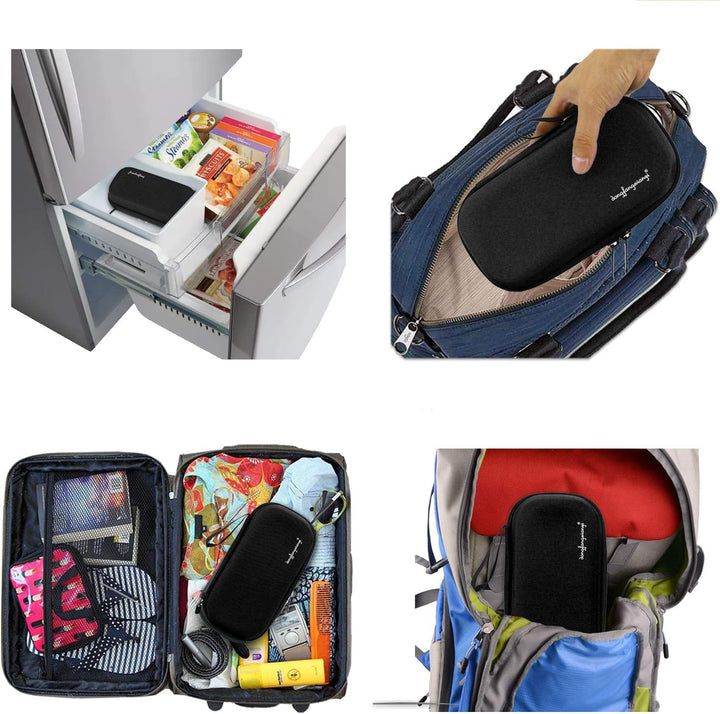 Insulin Cooler Travel Case - Handy Medication Insulated Diabetic Carrying Cooling Bag for Insulin Pen, Glucose Meter and Diabetic Supplies with 3 Cooler Ice Pack (Black)