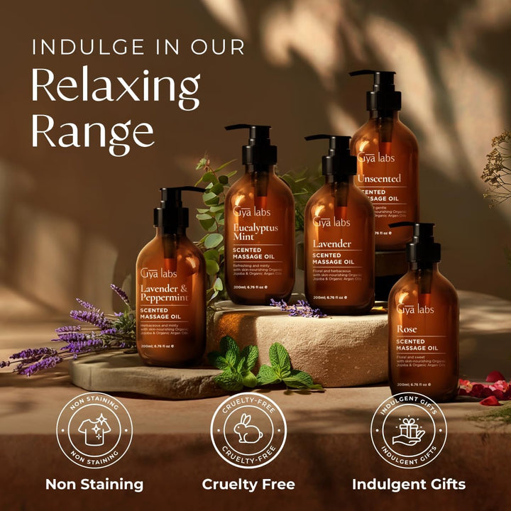 Relaxing Massage Oil for Sore Muscles - 100% Pure Natural Spa Quality for Skin & Body Relaxing, Warming Massage Oil with Non Greasy for Men & Women (200 Ml)