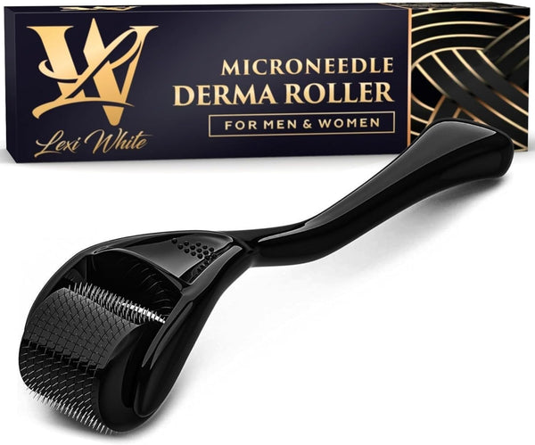 Derma Roller 1.0Mm for Skin, Hair & Beard – Women and Men Titanium Microneedling Roller for Face & Scalp, Safe & Easy to Use