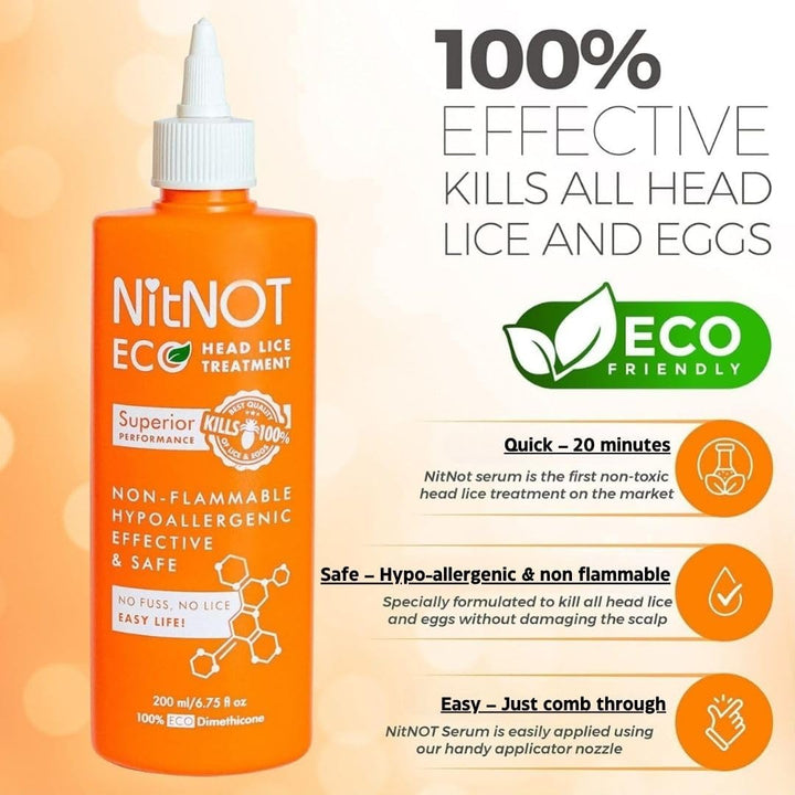 Headlice Treatment as Seen on Dragons Den100% Effective Kills All Head Lice and Eggs. Premium Nit Treatment Lotion(200Ml). Lice Treatment Extra Defence for All Hair, for Children and Adults.