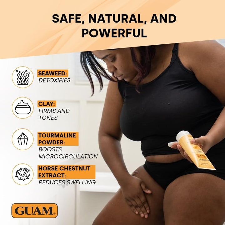 FIR Seaweed Mud anti Cellulite Treatment + Tourmaline Cellulite Cream Gel Set - Body Leg & Tummy Tightening Duo - 1Kg Hot Body Warp Cellulite Remover & 250Ml Slimming Mud Gel - Skin Firming Cream