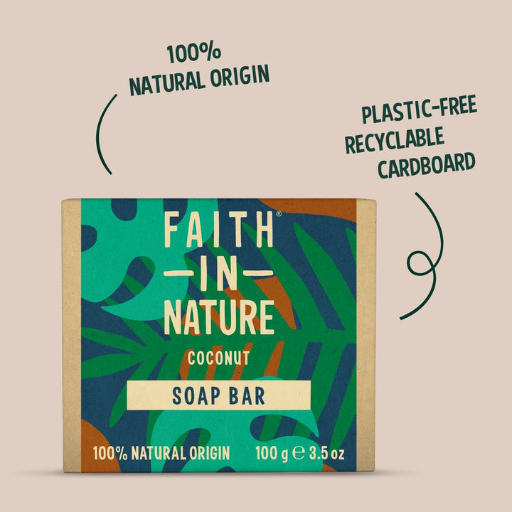 Natural Coconut Hand Soap Bar, Hydrating, Vegan & Cruelty Free, No SLS or Parabens, 100G