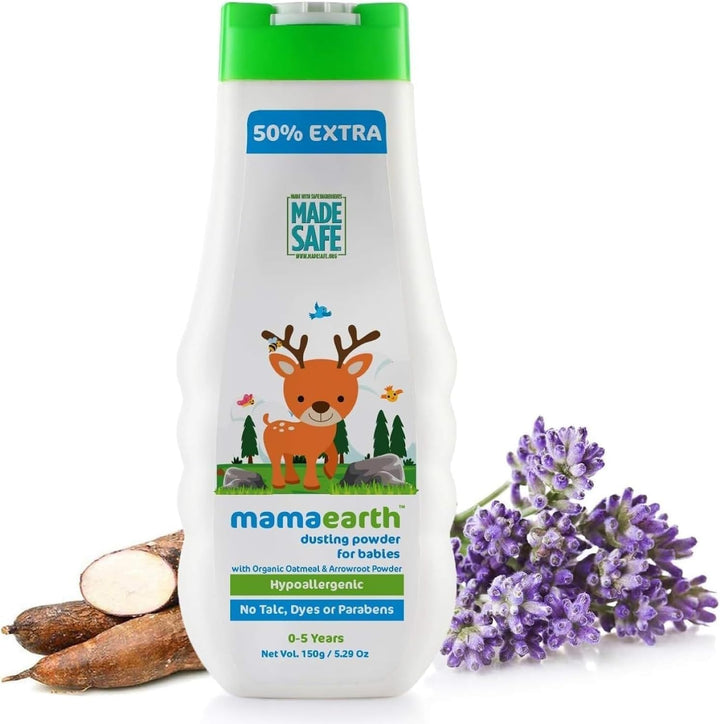 Dusting Powder with Organic Oatmeal & Arrowroot Powder White 150 G