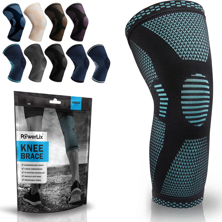 Knee Compression Sleeve - Best Knee Brace for Knee Pain for Men & Women Knee Support for Running, Basketball, Volleyball, Weightlifting, Gym, Workout, Sports
