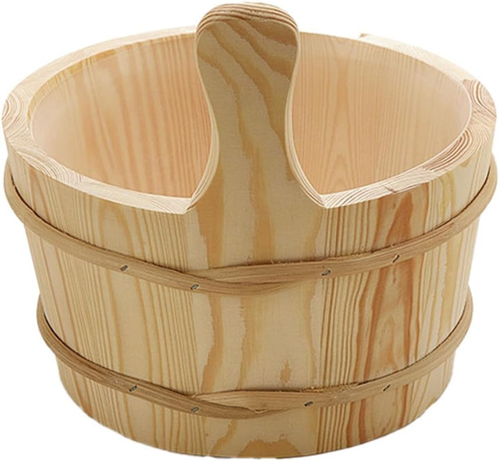 Sauna Water Bucket and Ladle,Wooden Sauna Bucket Accessories - Wooden Leakproof 4L Capacity Shower Supplies Bath Tools for Backyard Outdoor Bathrooms Steam Bathing Garden Apartment Hotel Home