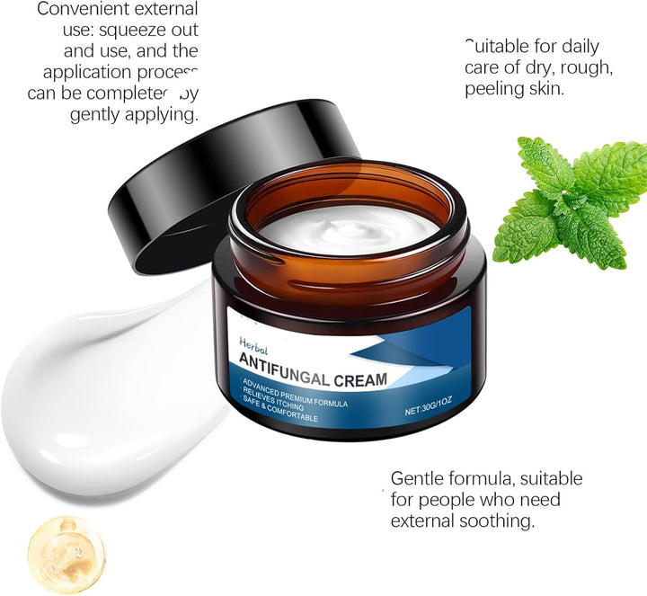 Antifungal Cream, Antifungal Herbal Cream for Skin Treatment, Athlete'S Foot Cream, Jock Itch, and Ringworm Care, Gentle, Soothing Formula, Fast Soothe Fungal Skin for Face and Body