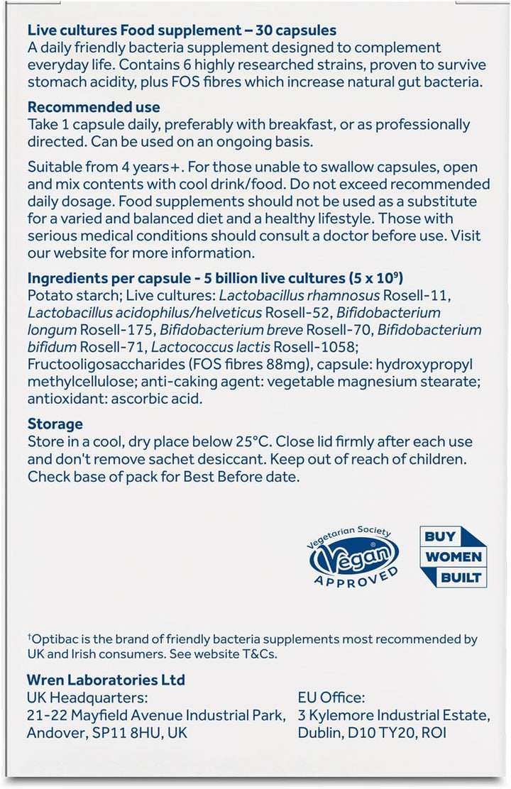 Probiotics Every Day - Vegan Digestive Probiotic Supplement - Most Recommended Brand - Lactobacillus & Bifidobacterium - 30 Capsules