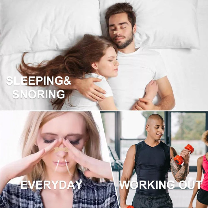 Nasal Strips 50 Pieces Nose Strips for Breathing anti Snoring Aids for Men and Women Nose Tape for Sleeping Stop Snoring Aids for Men Women Nose Breathing Strips Drug-Free anti Snoring Devices