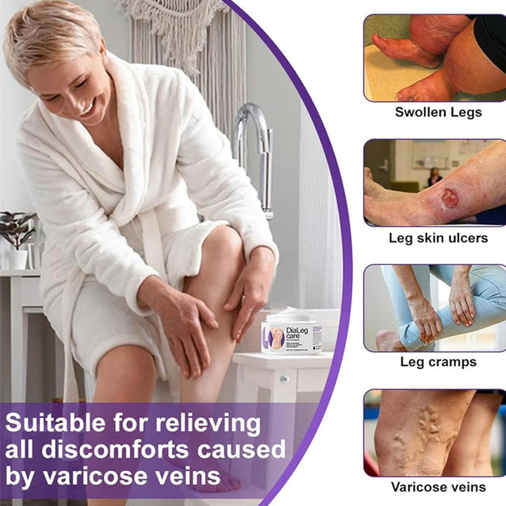 Dialeg Care Varicose Relief Veins Cream - Varicose Veins Treatment for Legs - V-Ein Cream Improve the Look of Legs - Natural Ourlyard C-Ream, Deep Penetrating, Hypo-Allergenic for All Skin