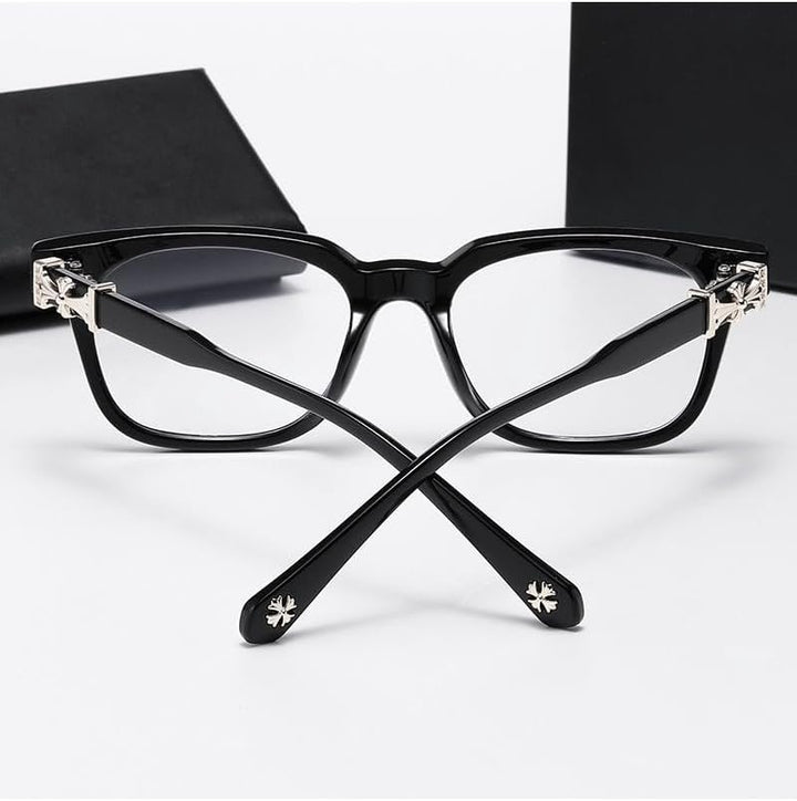 Classic Black Glasses, Eyeglasses for Men and Women, Thick Square Frame Eyewear